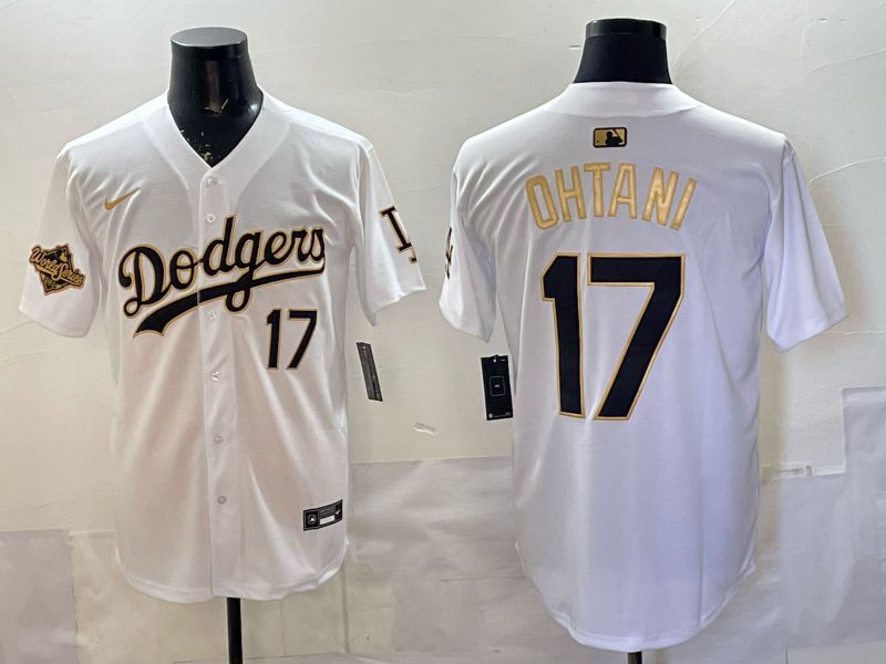 Men 2026 Nike Los Angeles Dodgers #17 Ohtani White Game MLB Jersey 09